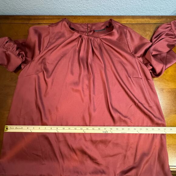 Lane Bryant Wine Colored Scoop Neck Long Sleeve Blouse Size 14 NWT - Picture 6 of 13